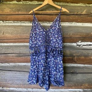 Blue floral Caren Forbes Romper